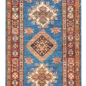Corredor Tapete Ziegler - Kazak - 205 x 63 cm - azul