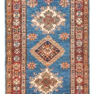 Corredor Tapete Ziegler - Kazak - 205 x 63 cm - azul
