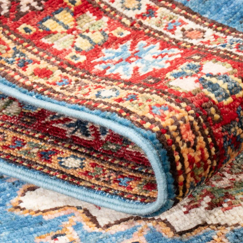Corredor Tapete Ziegler - Kazak - 205 x 63 cm - azul