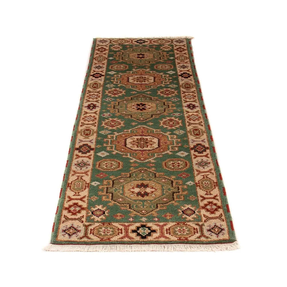 Corredor Tapete Ziegler - Kazak - 205 x 62 cm - verde