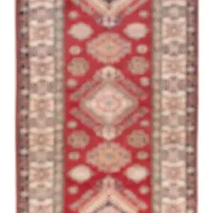 Corredor Tapete Ziegler - Kazak - 302 x 80 cm - vermelho