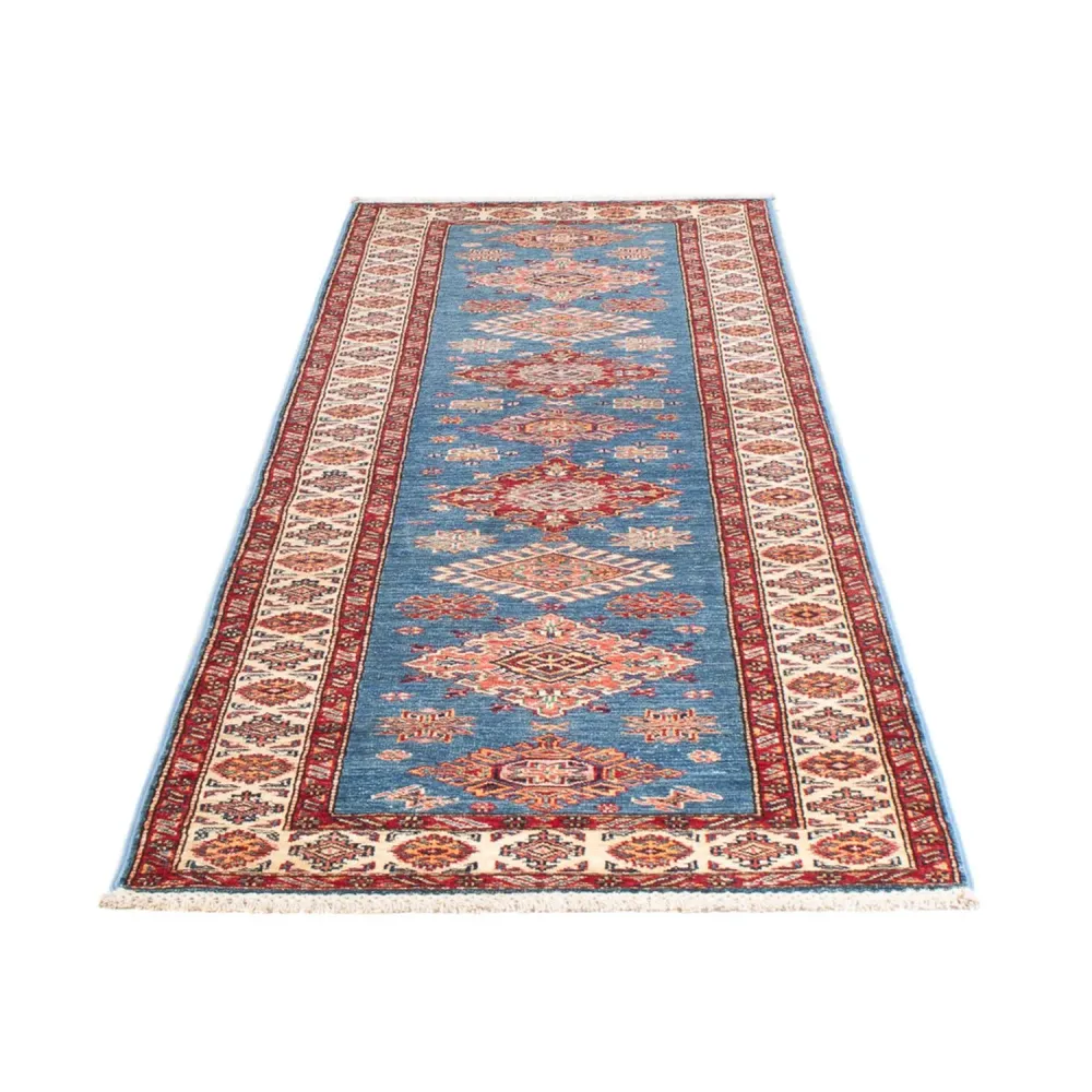 Corredor Tapete Ziegler - Kazak - 305 x 79 cm - azul