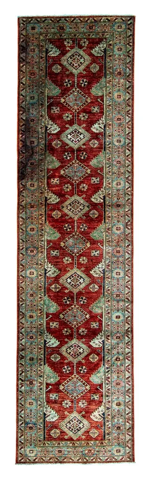 Corredor Tapete Ziegler - Kazak - 315 x 82 cm - vermelho escuro
