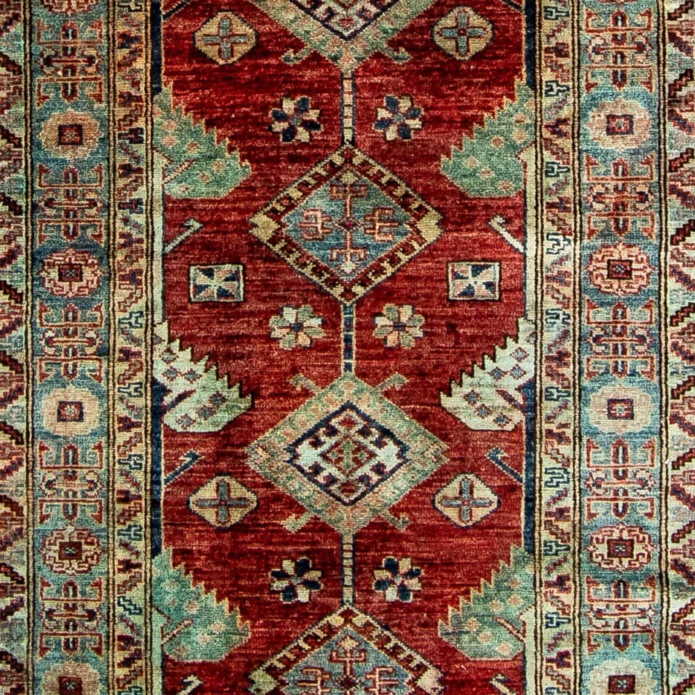 Corredor Tapete Ziegler - Kazak - 315 x 82 cm - vermelho escuro