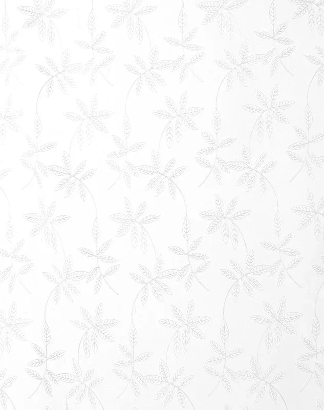Cortina Bordado com Folhas Outonais Branco 140*260CM-Individual