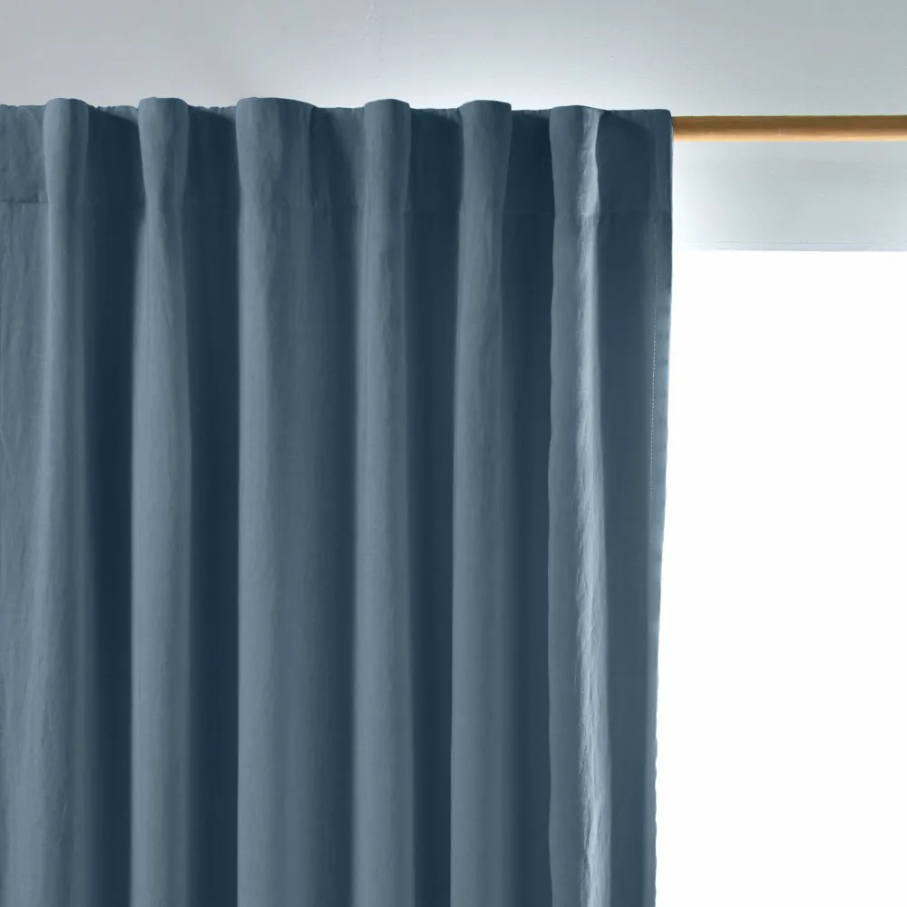 Cortina em linho com blackout - Azul francês