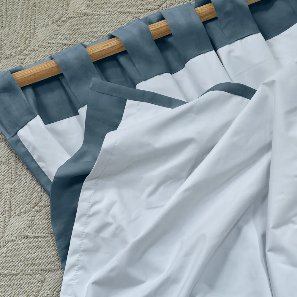 Cortina em linho com blackout - Azul francês