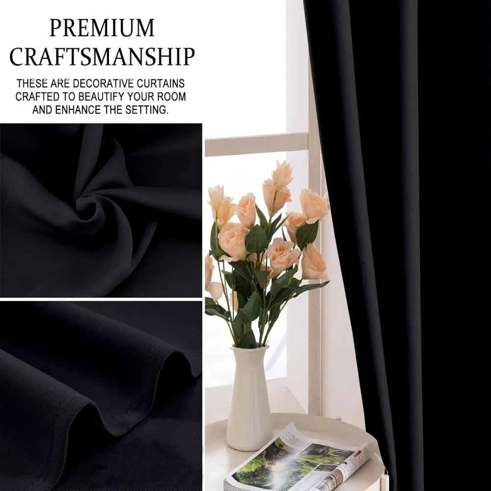 Cortinas opacas, modernas, 120 x 200 cm, frio e calor opacas, 100%, isolantes térmicos, frio e calor, curtas, cortinas bla...