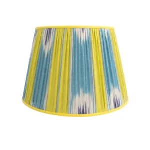 Cúpula Plissada Ikat Amerelo e Azul A26X25X37