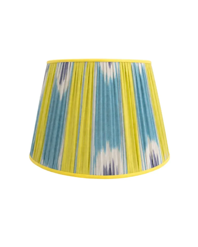 Cúpula Plissada Ikat Amerelo e Azul A26X25X37
