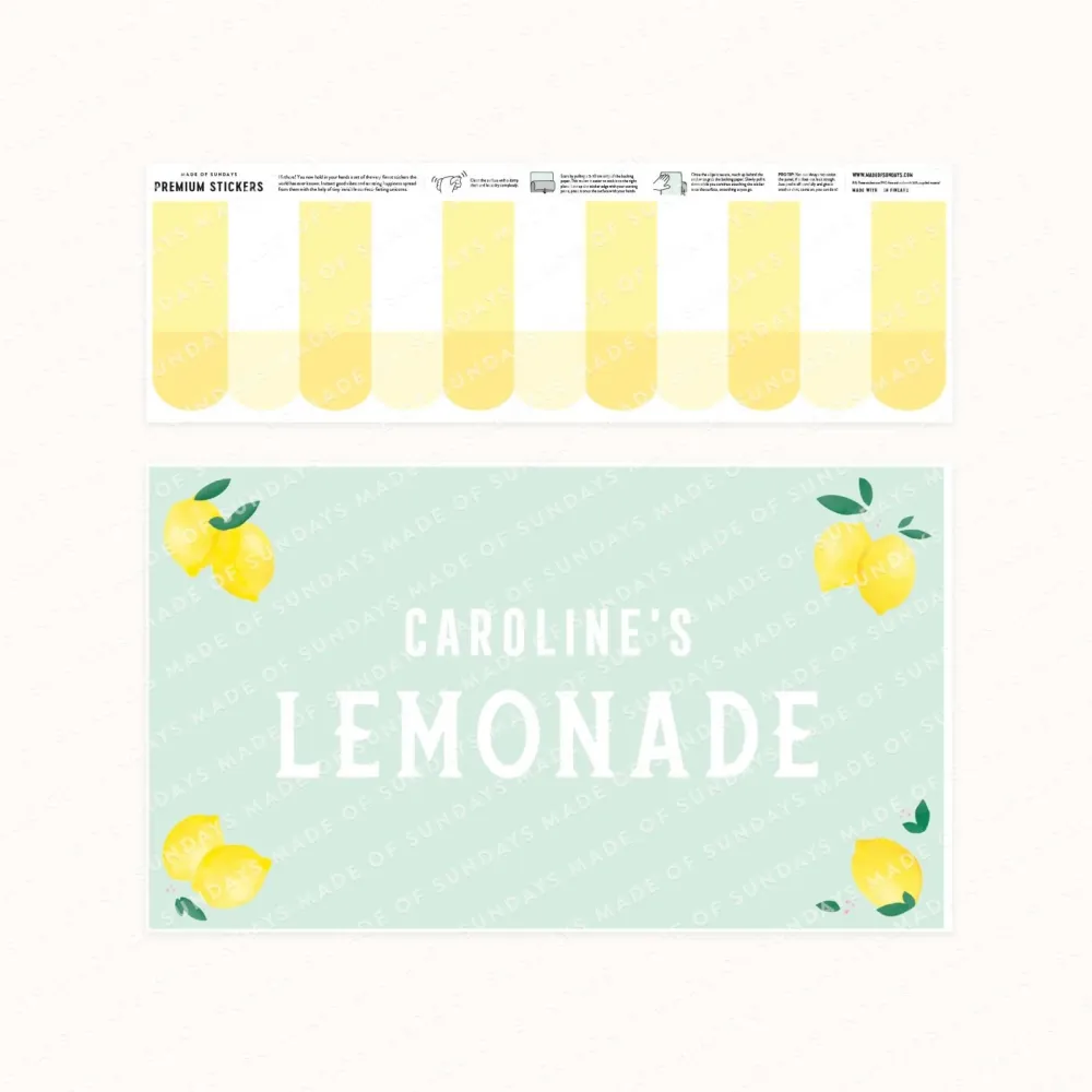 Decalques Personalizados para Barraca de Limonada para Cozinha de Brincar Ikea Duktig
