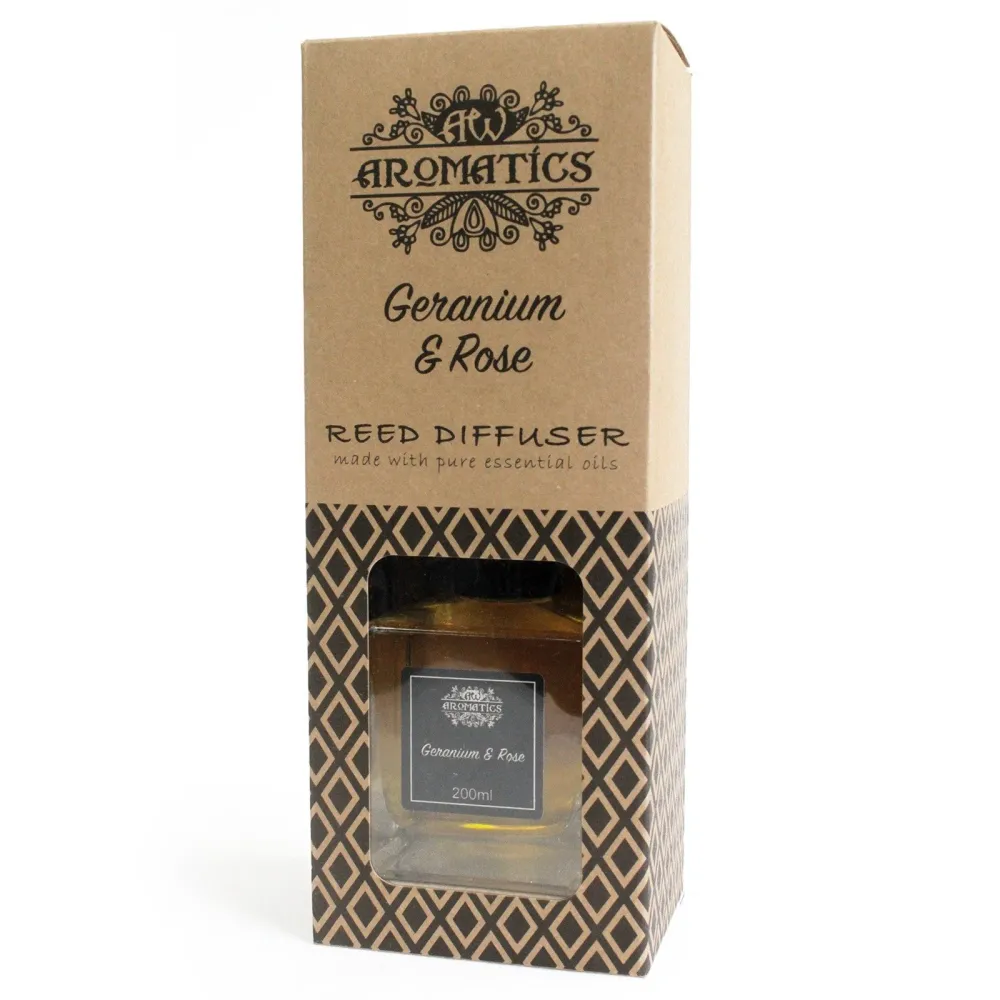 Difusor de Varetas com Óleo Essencial de Rosa de Gerânio 200ml