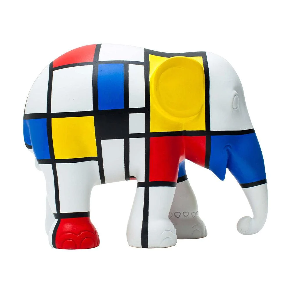 Elefante Desfile de elefantes Hommage to Mondriaan 20cm Edição Limitada 750 peças HOMMAGE TO MONDRIAAN 20