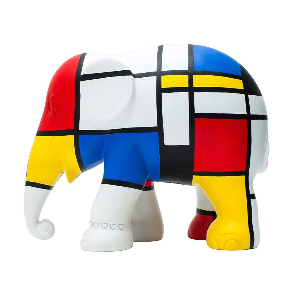 Elefante Desfile de elefantes Hommage to Mondriaan 20cm Edição Limitada 750 peças HOMMAGE TO MONDRIAAN 20