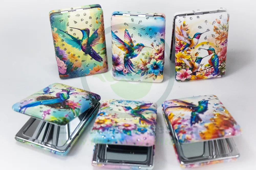 Espejo Cuadrado 25-1 #38 | Colibrí Colores elgallitoartesano