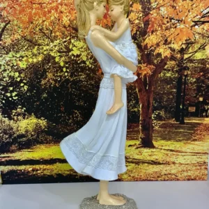 Escultura Decorativa Mãe e Filha Resina 23cm Altura
