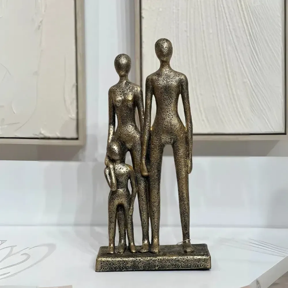 Escultura Família em Poliresina 30x14,5x7cm Mart