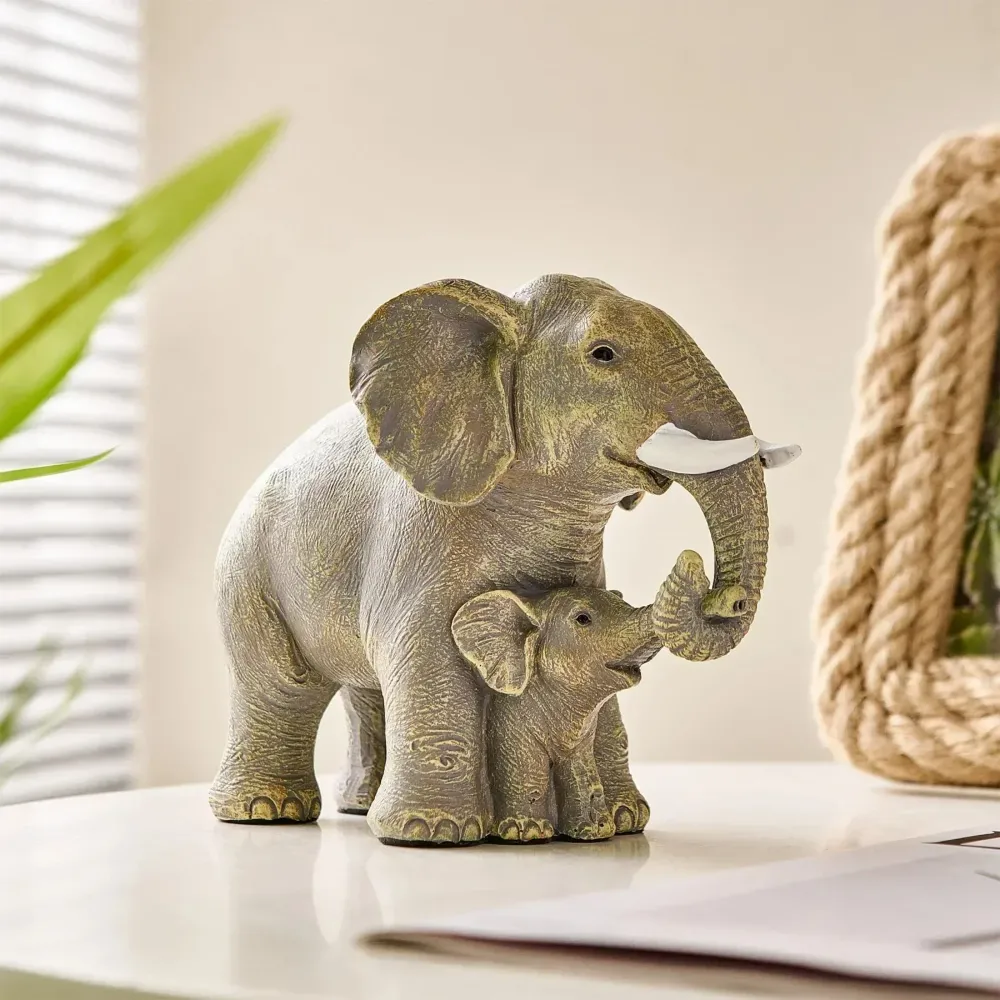 Estátua de Elefante em Resina - Símbolo de Elegância e Prosperidade