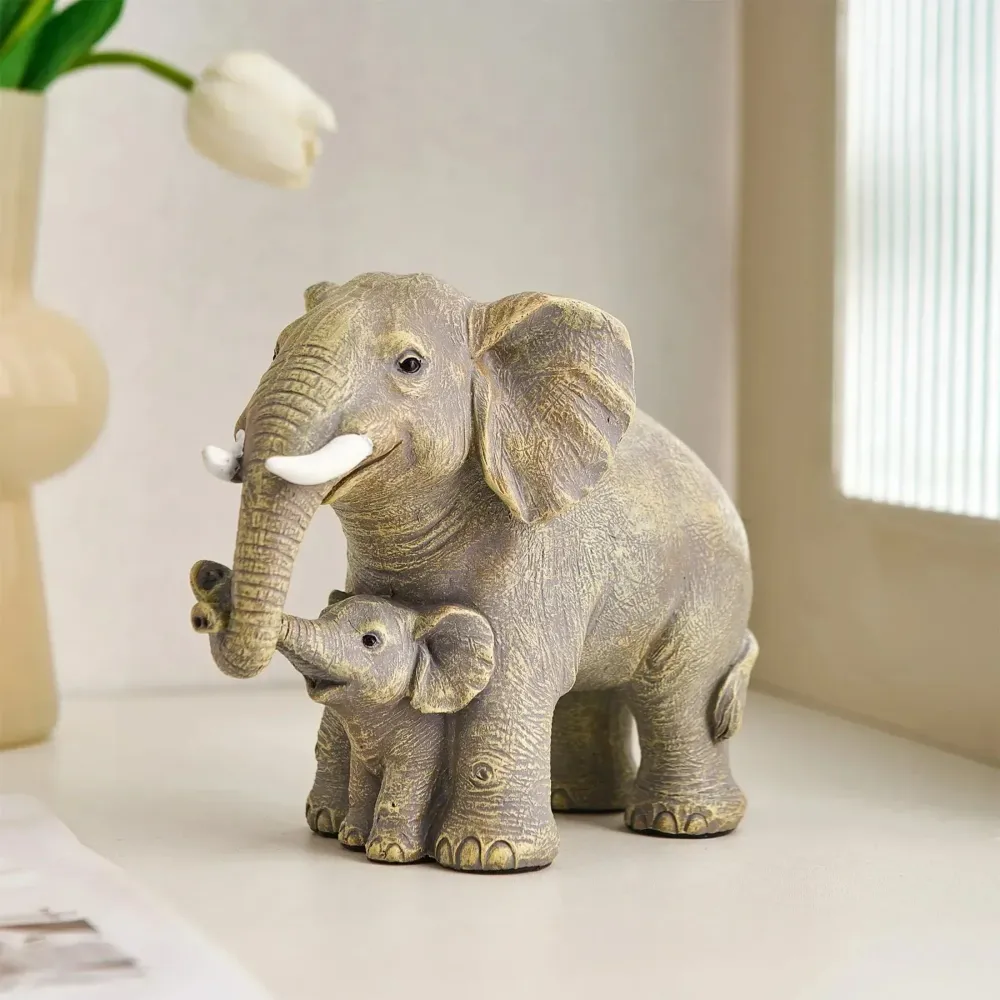 Estátua de Elefante em Resina - Símbolo de Elegância e Prosperidade