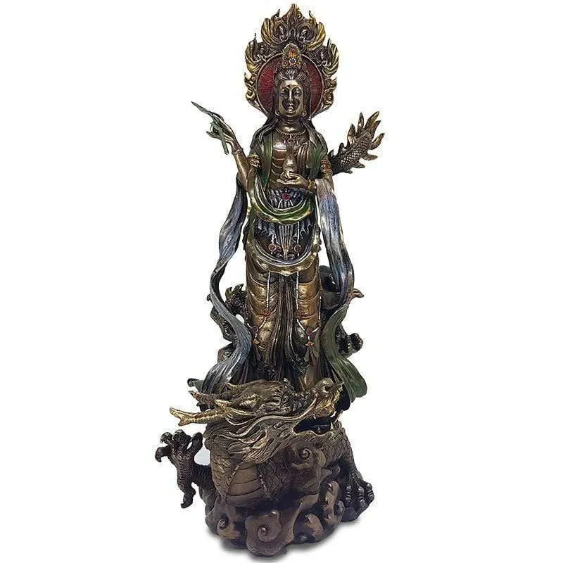Estátua Kuan Yin e Dragão