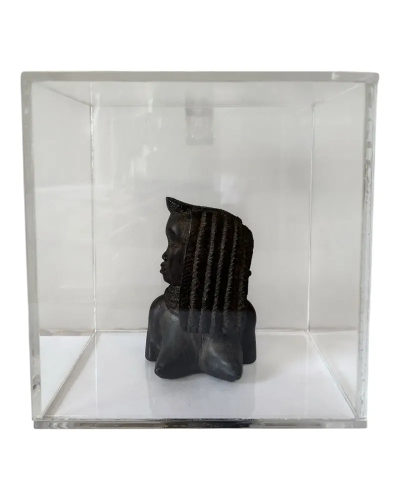Figura Africana Dreadlock Em Caixa De Acrílico