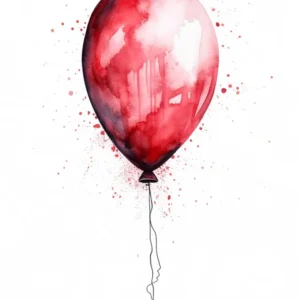 Globo vermelho estilo aguarela Fine Artic