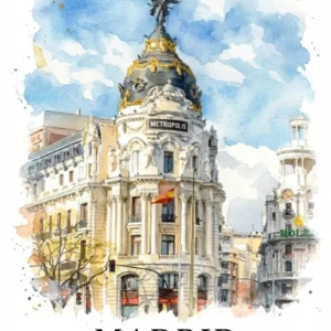 Madrid Metrópole na Gran Ví - Postal Fine Artic