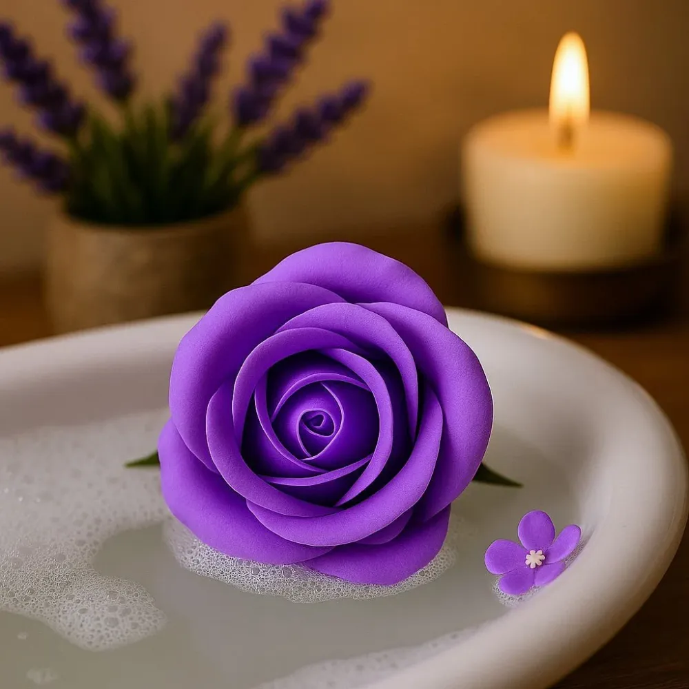 Flores de Sabão Lavanda Rosa Média Pack 10