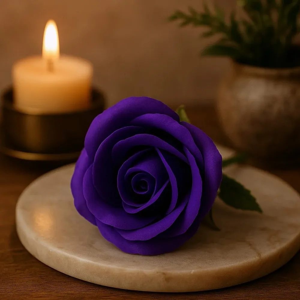 Flores de Sabão Médio Rosa Violeta 10 Peças