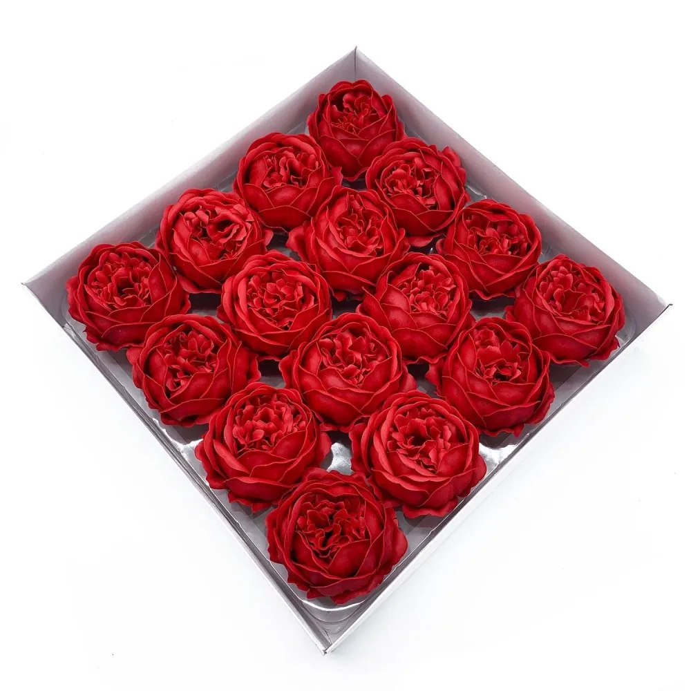 Flores de Sabão Peônia Vermelha Extra Grande Pack de 10