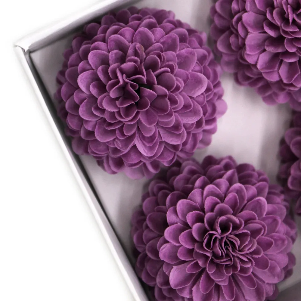 Flores de Sabão Pequenas Crisântemo Roxo Pacote de 10
