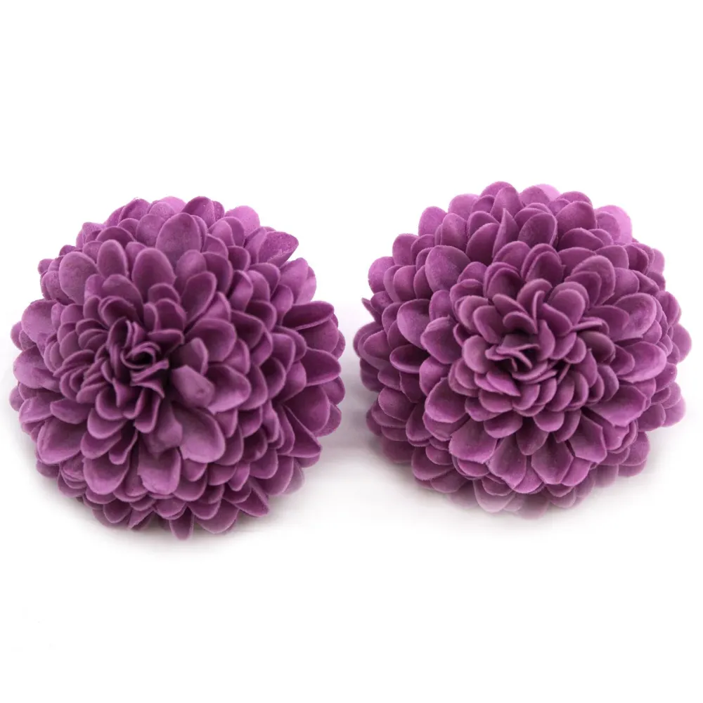 Flores de Sabão Pequenas Crisântemo Roxo Pacote de 10