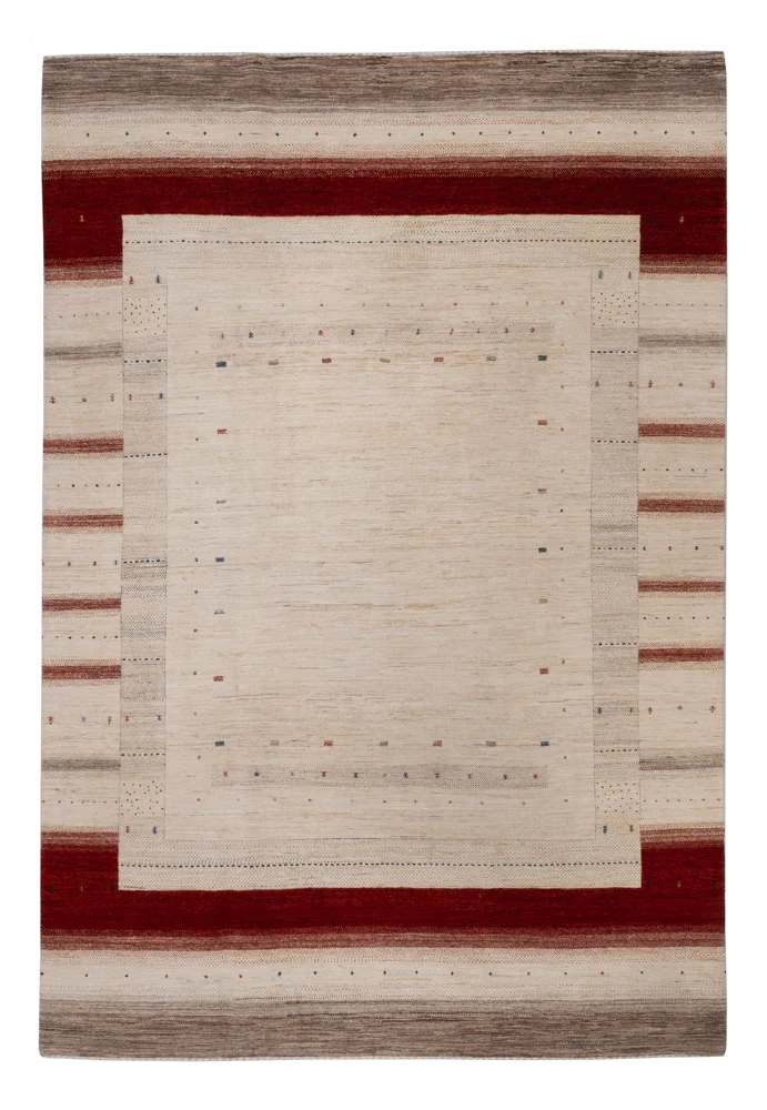 Gabbeh Teppich - Loribaft Indus - 357 x 244 cm - beige
