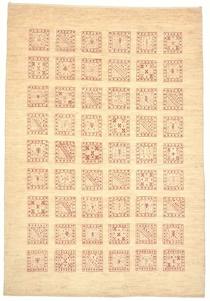 Gabbeh Teppich - Loribaft Perser 211 x 141 cm - beige