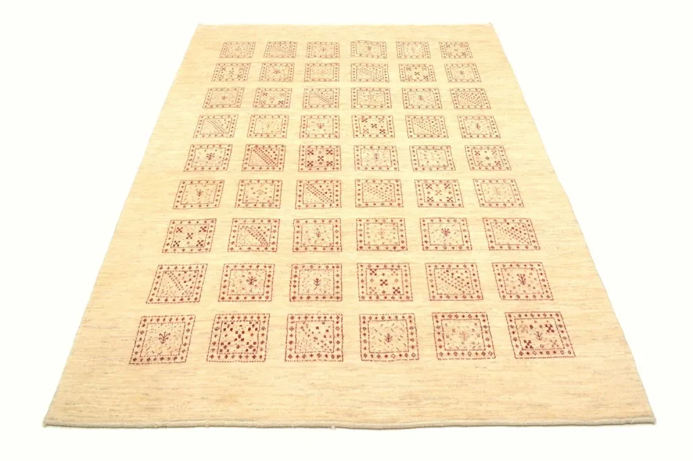 Gabbeh Teppich - Loribaft Perser 211 x 141 cm - beige
