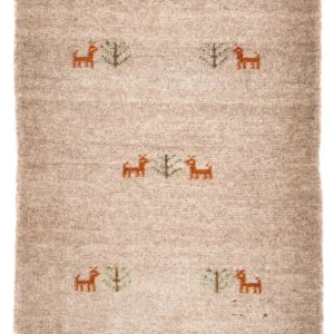 Gabbeh Teppich - Loribaft Perser 60 x 40 cm - hellchoco