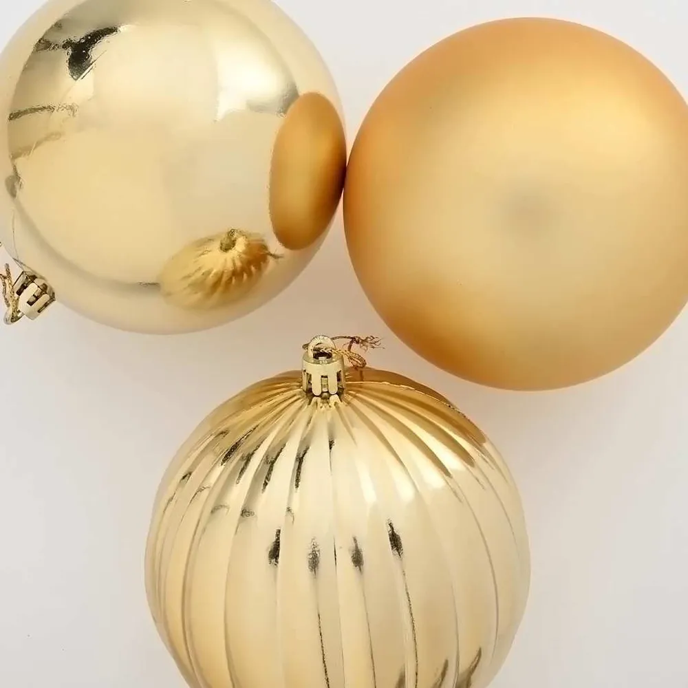 HKH Conjunto de 3 Bolas de Natal - Ouro