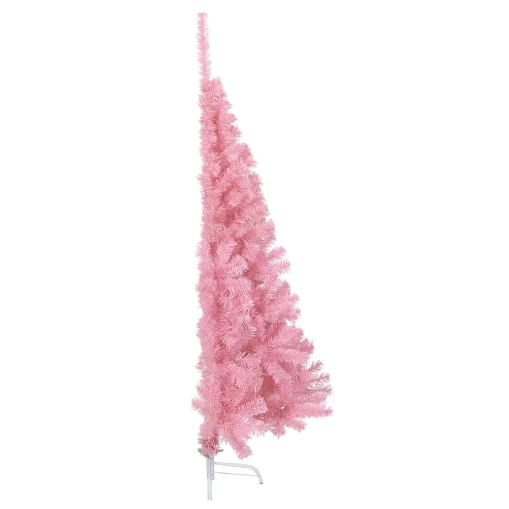 HKH Meia Árvore de Natal Artificial com Suporte Rosa em PVC