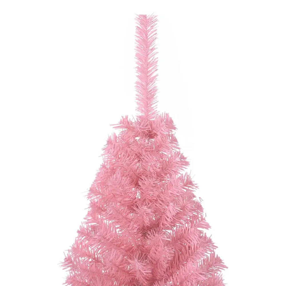 HKH Meia Árvore de Natal Artificial com Suporte Rosa em PVC