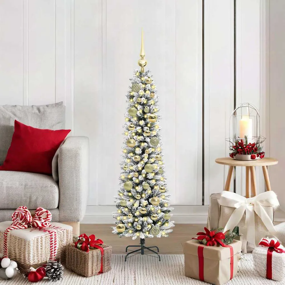 HKH Árvore de Natal Artificial com 150 Leds e Branco - Verde