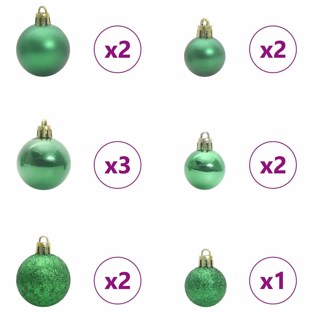 HKH Árvore de Natal Artificial Verde em ço e PVC