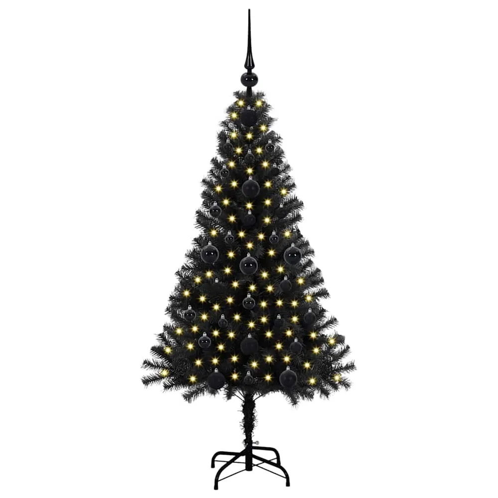 HKH Árvore de Natal com 150 Leds com Suporte Preto em PVC