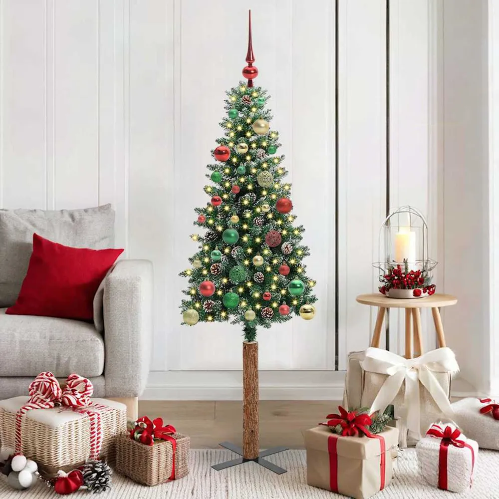 HKH Árvore de Natal Slim com 150 Leds e Branco - Verde