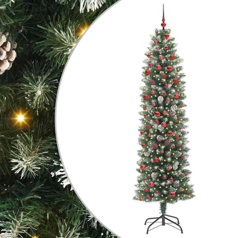 HKH Árvore Slim de Natal Artificial e Branco - Verde