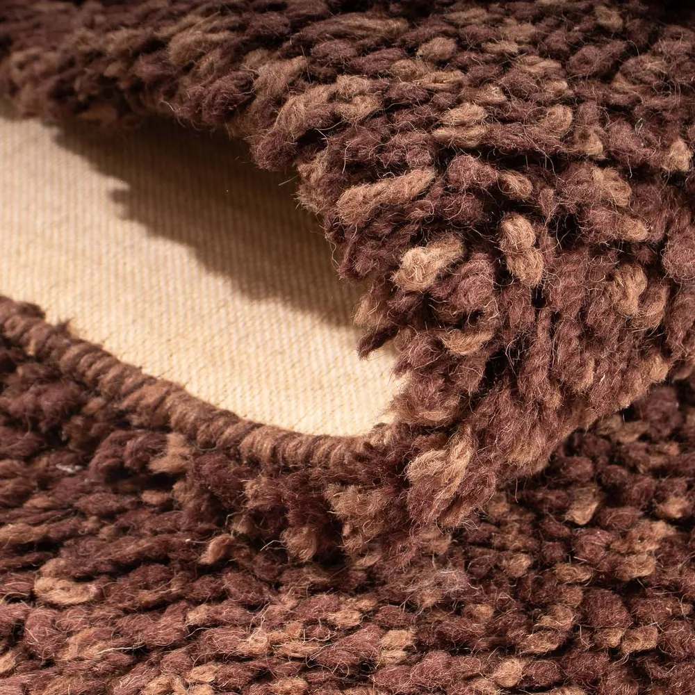 Hochflor Teppich 204 x 70 cm - braun