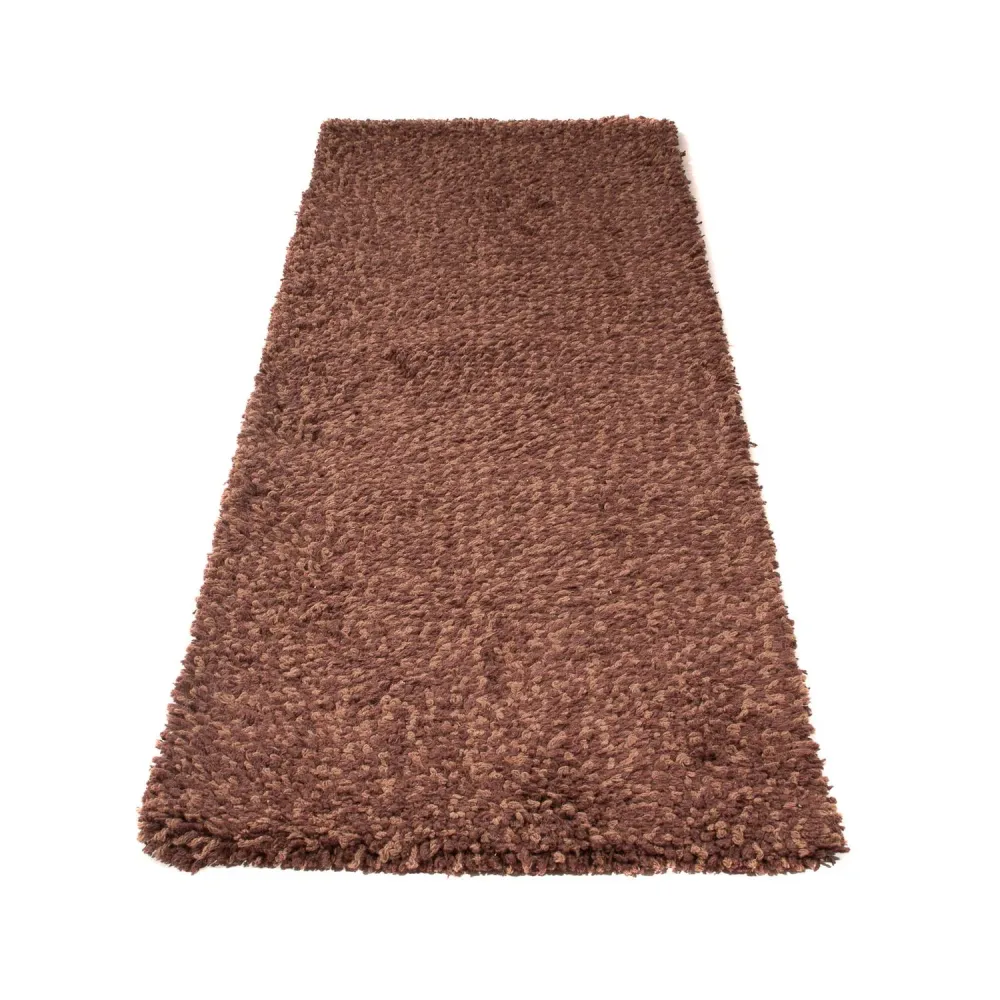 Hochflor Teppich 204 x 70 cm - braun