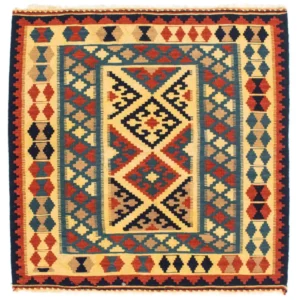 Kelim Teppich - Oriental 100 x 100 cm - blau
