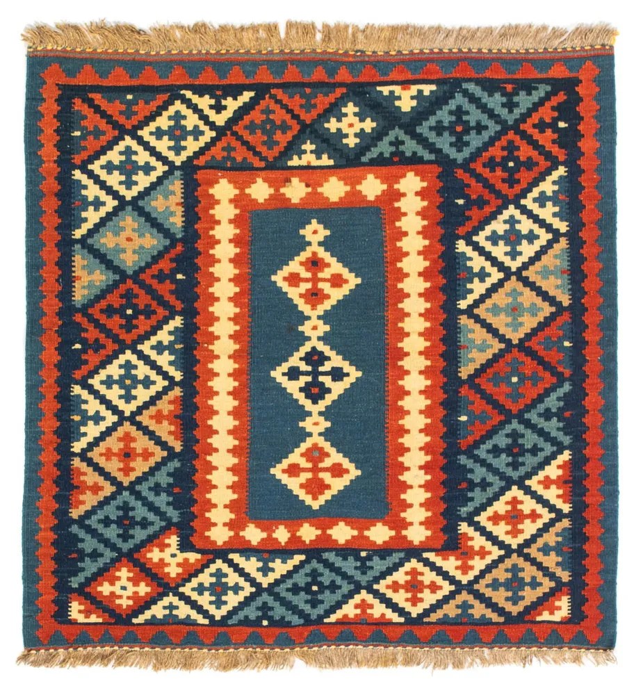 Kelim Teppich - Oriental 100 x 100 cm - dunkelblau