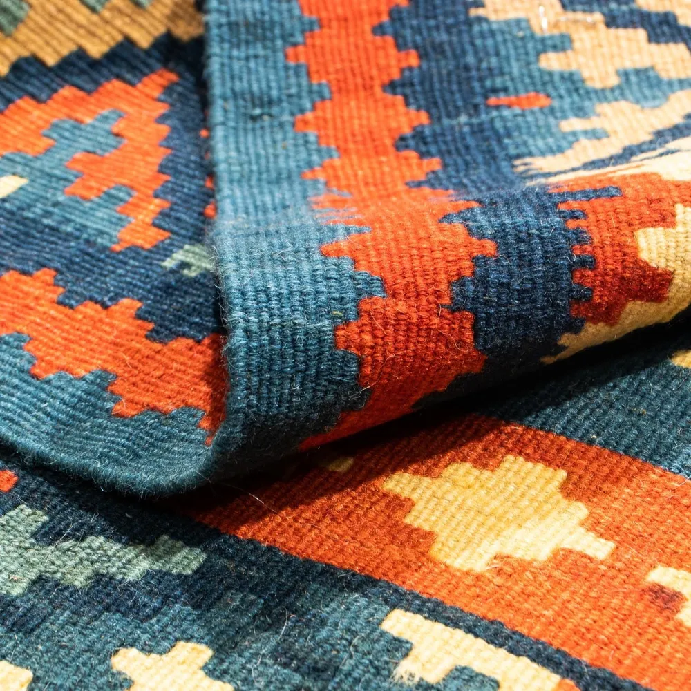 Kelim Teppich - Oriental 100 x 100 cm - dunkelblau