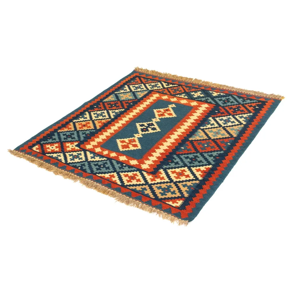 Kelim Teppich - Oriental 100 x 100 cm - dunkelblau
